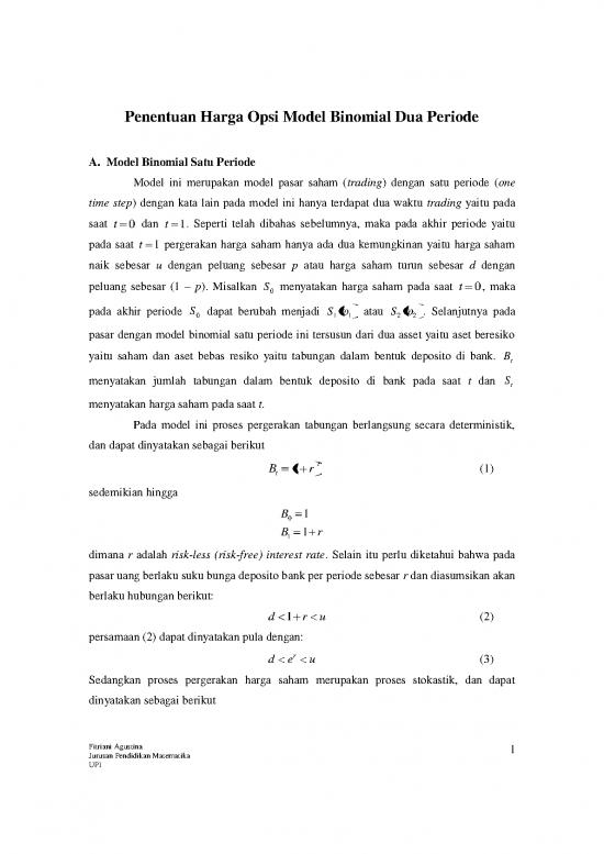 picture_Penentuan Harga Opsi Model Binomial Dua Periode | Matematika